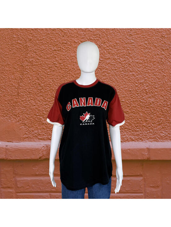 bulletin Other - Vintage Canada T Shirt Hockey Graphic Red Black Tee Size Large